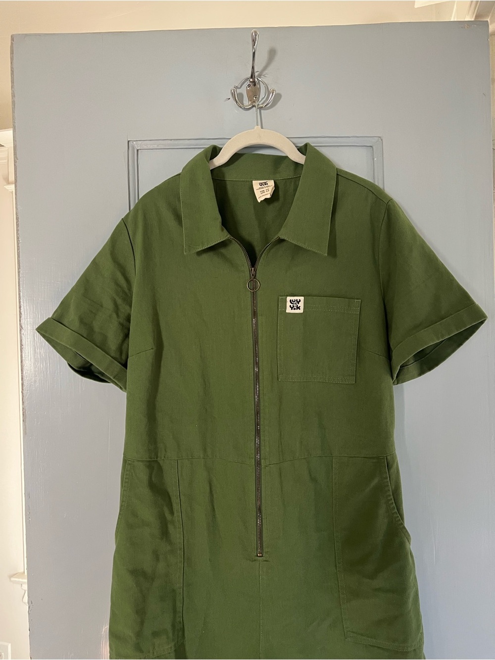 Lucy and Yak Ragan Jumpsuit - Short Sleeve - Green - UK 16 US 12